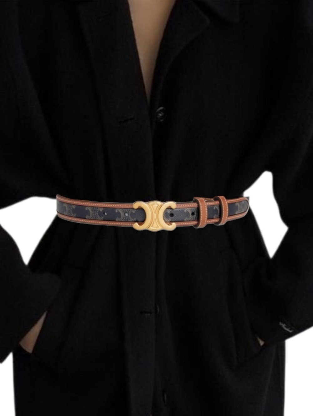 Brand New!  Celine Triomphe Belt 25MM IN Triomphe Canvas AUTHENTIC - Picture 2 of 12